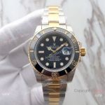 EW Factory Clone Rolex Submariner Date Two Tone Black Ceramic Watch 3135